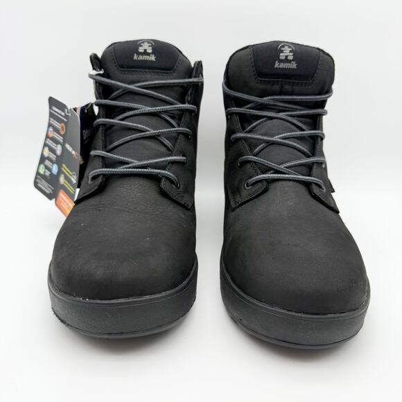 Kamik Mens Spencer Mid Boots US 11 EU 44 Black Leather Waterproof NIB main image 10